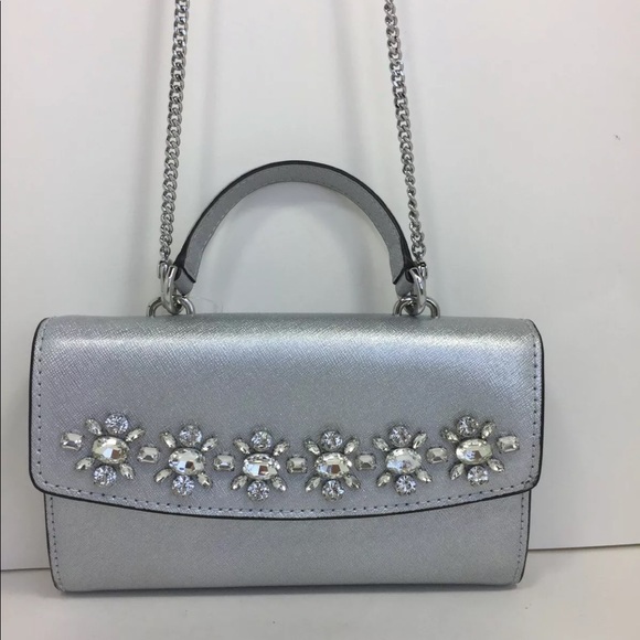 Michael Kors Ava Jeweled Large Phone Clutch  Chain - Picture 6 of 6